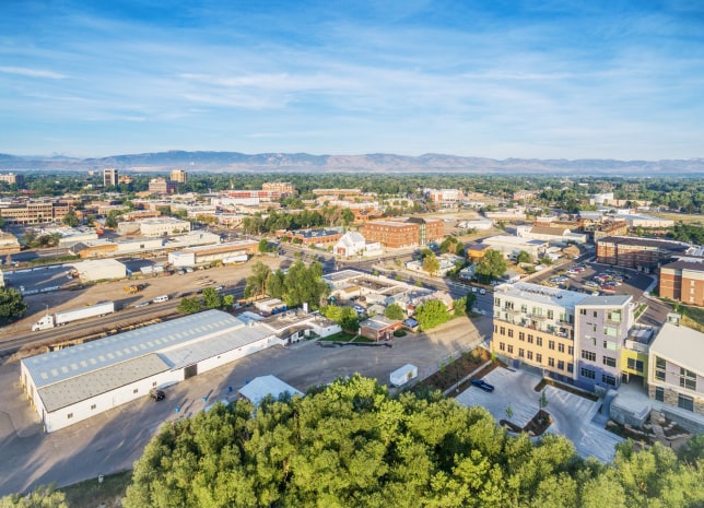 Aerial view of Fort Collins